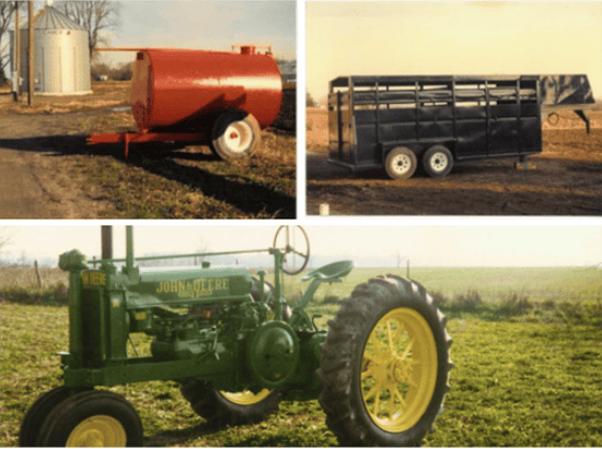 Farm equipment collage