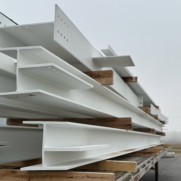 Wet paint on white beams